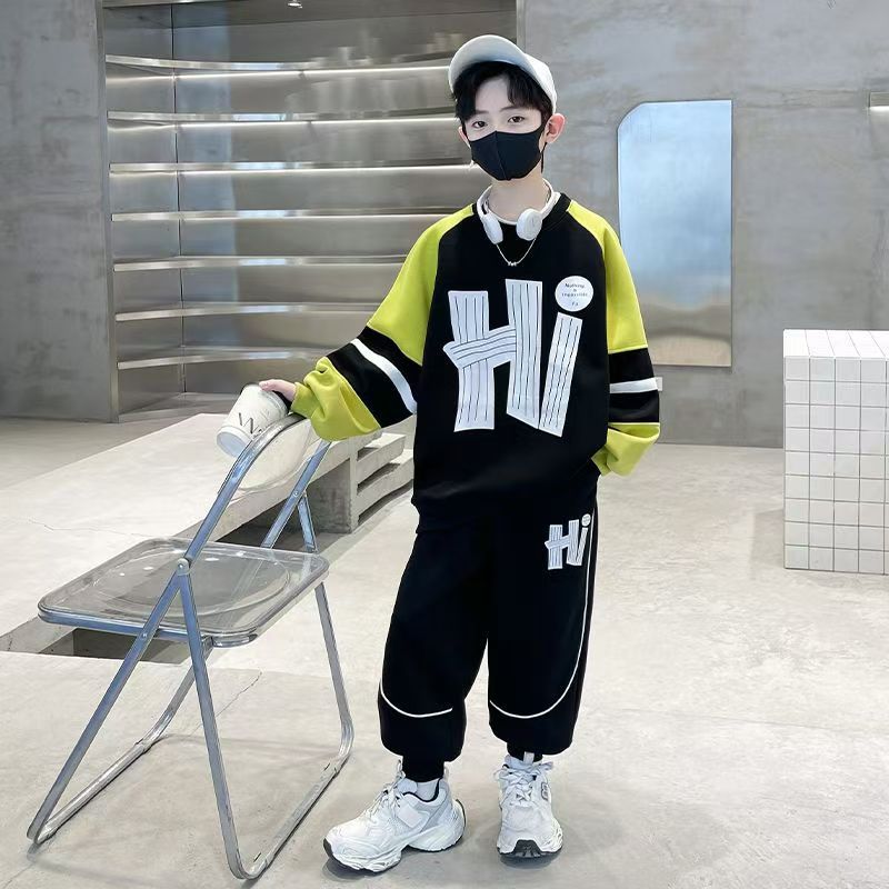 Children's Clothing Boys' Spring Sweatshirt Suits Spring & Fall 2025 New Boys' Tops Spring Big Kidsren's Street Fashion