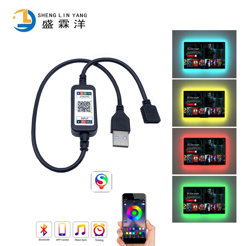 Mobile phone APP smart controller LED mini bluetooth music controller USB5V light with RGB controller
