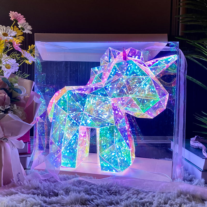 Picture of Birthday Gift for Girls to Send Girlfriend Creative Magic Luminous Bear Doll Girls Rabbit 520 Valentine's Day Gift