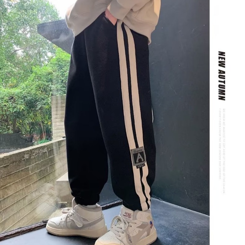 Loose Boys' Pants, Handsome Sports Pants, 2024 Spring New Kidsren's Spring & Fall Versatile Sweatpants, Kidsren's Clothing