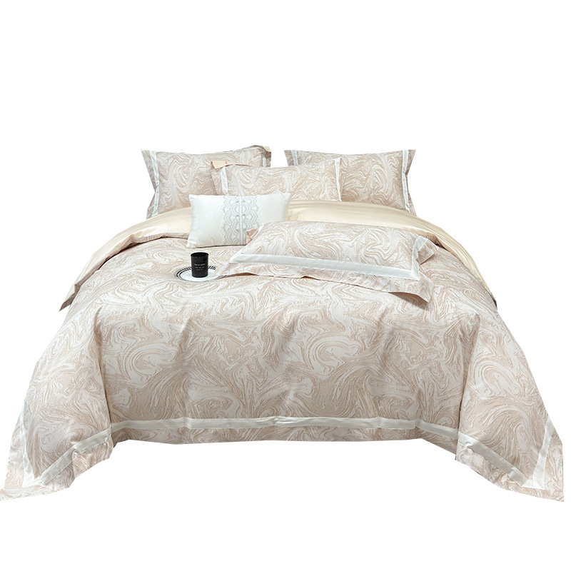 Picture of Class a Classy 240 Count Cotton Satin Four-Piece Set Long-Staple Cotton Pure Cotton Skin-Friendly Naked Sleeping Bed Sheets Quilt Cover Nantong Home Textiles