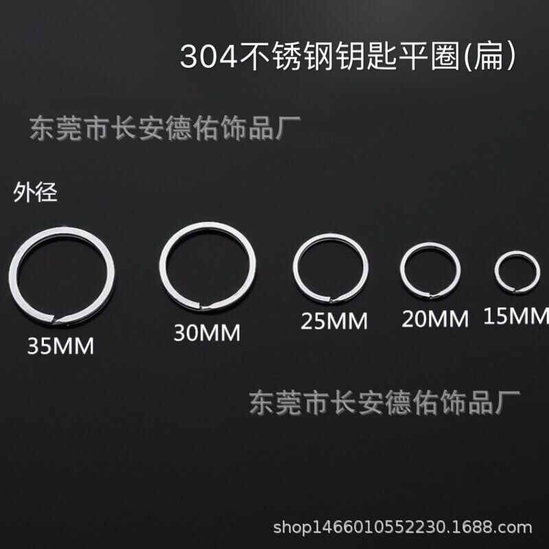 In stock stainless steel key chain flat ring stainless steel key ring flat ring key ring 25 aperture wholesale corner ring wreath
