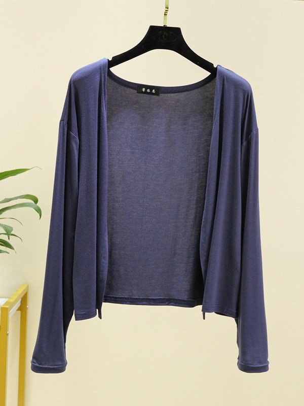 Picture of Modal sunscreen cardigan women's summer thin long-sleeved outerwear knitwear jacket loose casual waistcoat Spring