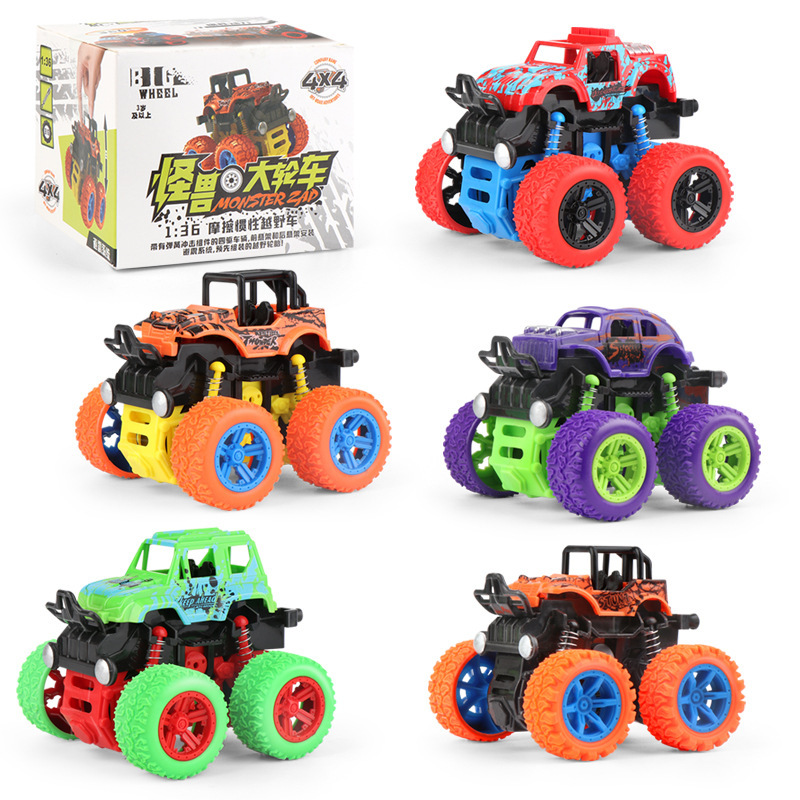 Picture of Children's Rotating Four-Wheel Drive Off-Road Vehicle Inertia Pull-Back Car Boy Model Toy Night Market Stall Gift Competition Version