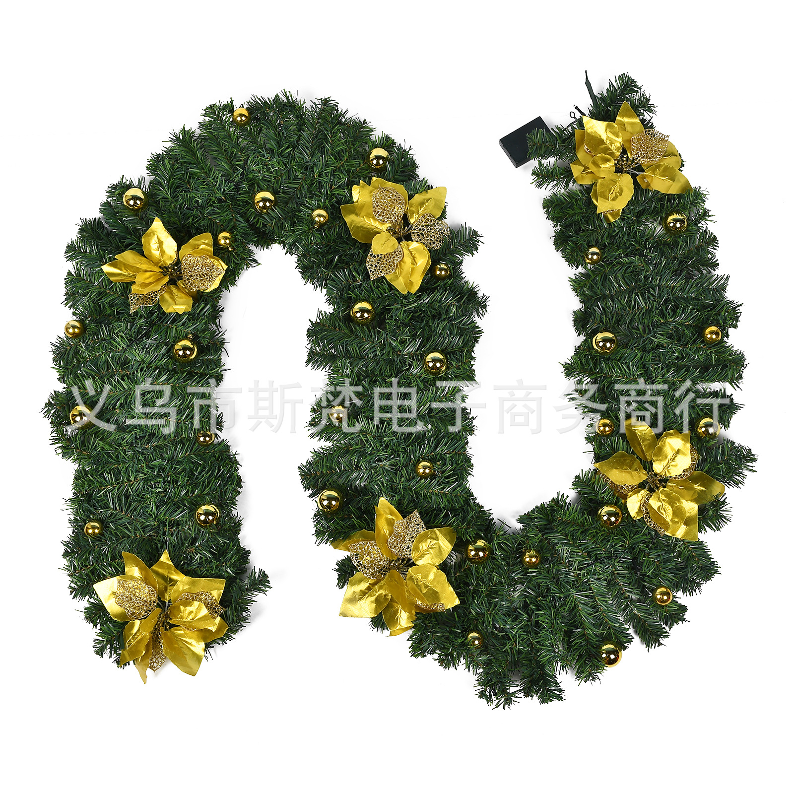 2.7 m LED Christmas rattan encryption simulation Christmas garland PVC pine needle door hanging decoration shopping mall layout props