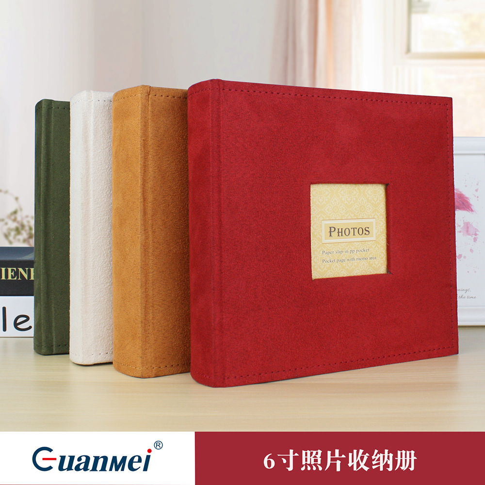 Guangmei Factory Flannel Photo Album Commemorative Book Creative Gift Old Photo Storage Book Pocket 6-inch Vintage Photo Album
