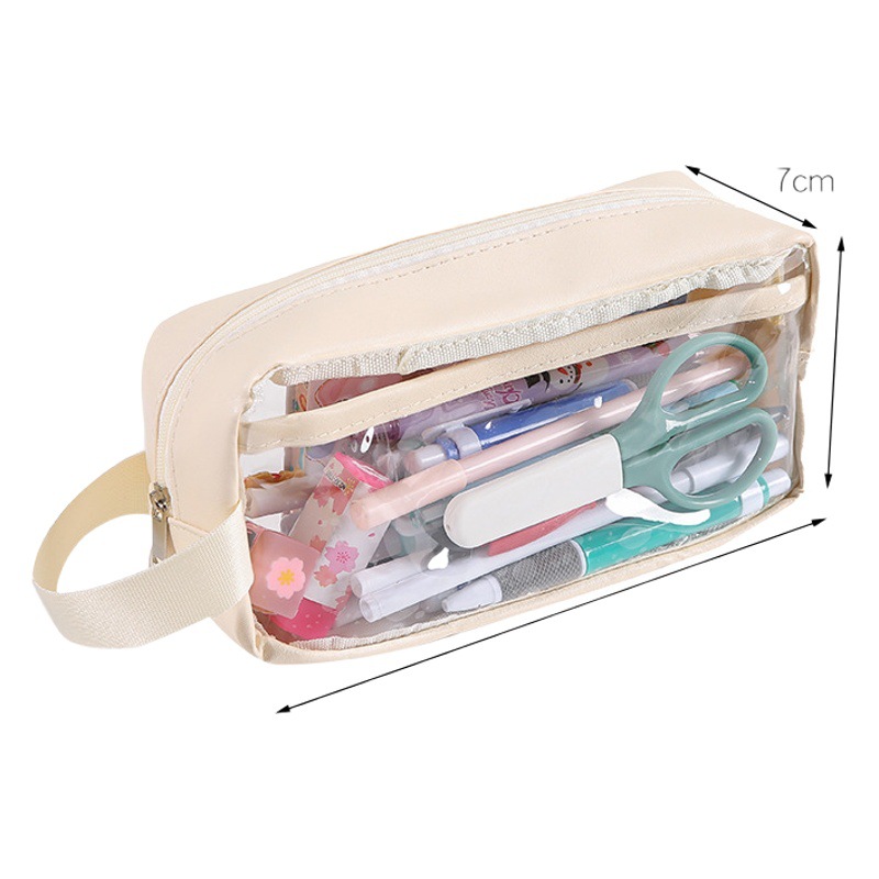 Transparent large capacity visual pencil case about ins junior high school student stationery box milk salt series men's and women's Pencil Case
