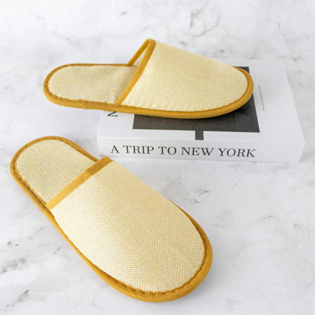 Picture of Disposable slippers for hotel and hotel special thickened non-slip breathable homestay beauty salon household hospitality cotton linen wholesale