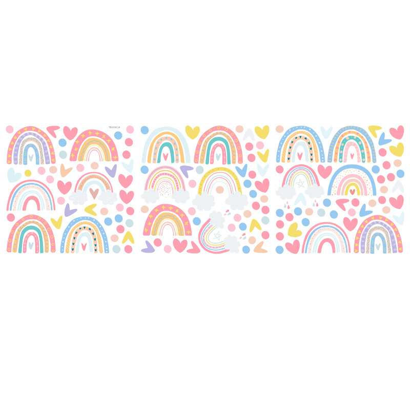 Picture of Cross Border Bohemian Rainbow Wall Stickers ins Children's Room Decoration Stickers Love bobo Dot Sticker