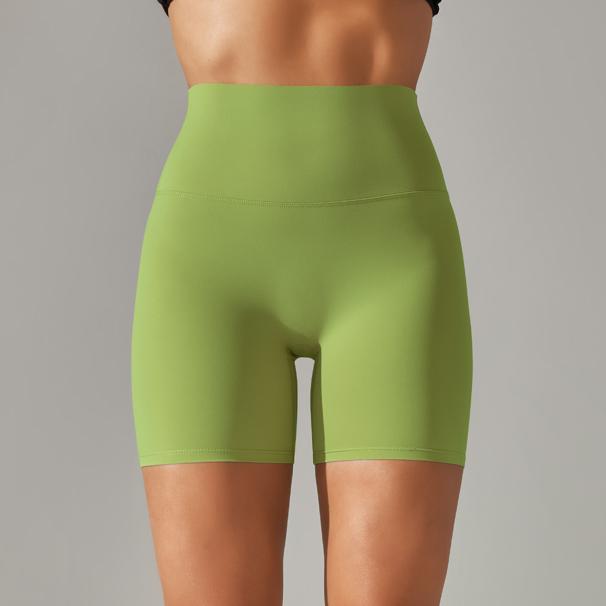 Picture of Spring and Summer New Solid Color Yoga Shorts Double-Sided Brushed Tight-Fitting High-Waist Elastic Sports Fitness Three-Point Yoga Pants for Women