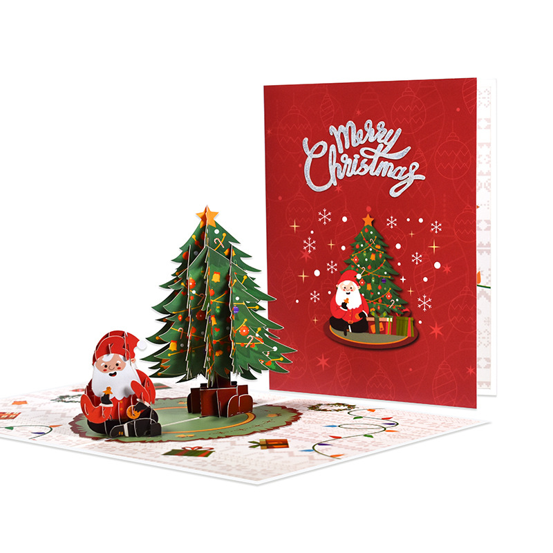 Picture of New Creative Amazon Cross-Border 3D Greeting Card Holiday Greetings Handmade Card Color Printed Christmas Lettering