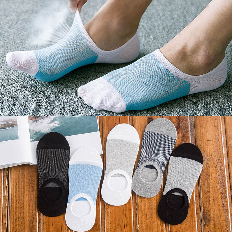 Mesh Invisible Boat Socks Silicone Anti-heel Socks Men's Invisible Socks