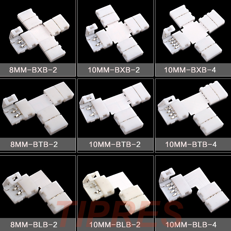 Led Light Strip Solderless Connector 5050/3528 Monochrome Rgb Colorful Light Strip Solderless Head Corner Accessories L Ten