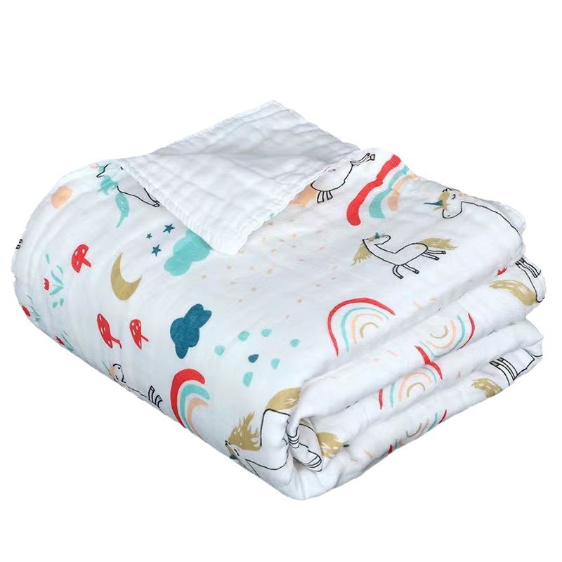Picture of Straight edge 6 layer cotton yarn high density bath towel baby towel quilt baby blanket newborn quilt bath towel soft factory
