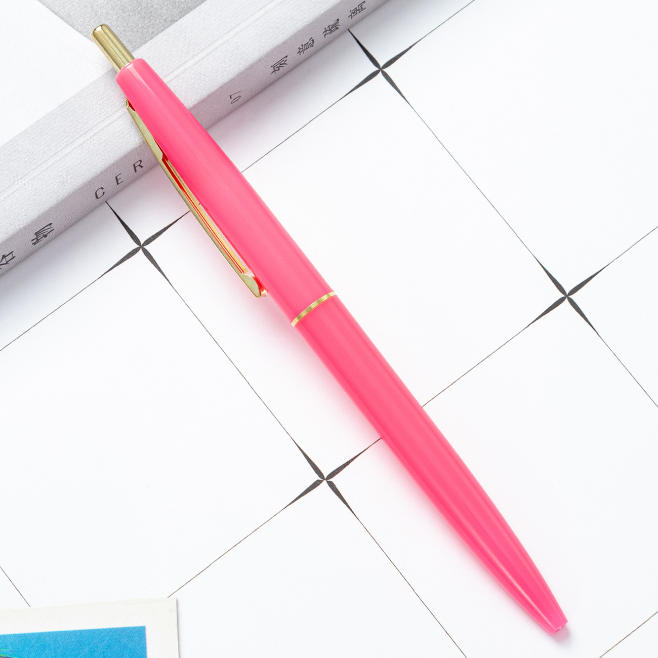 Picture of Press Multi-Color Ballpoint Pen Wholesale Office Stationery Student Plastic Ballpoint Pen Printed Logo Advertising Gift Promotional Pen