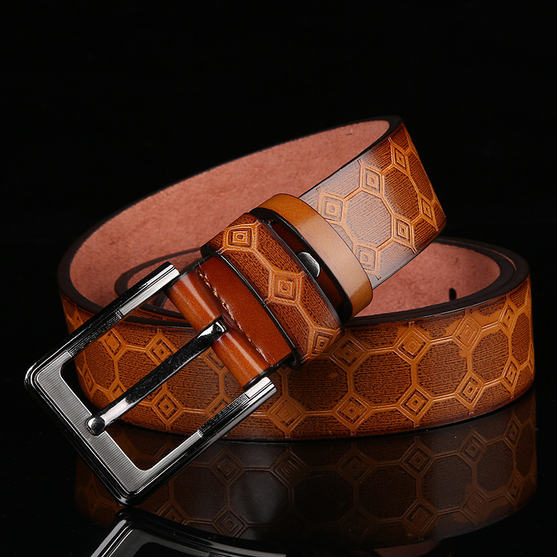 Picture of New European and American casual Joker men's pin buckle belt PU washed microfiber belt pants belt stall supply wholesale