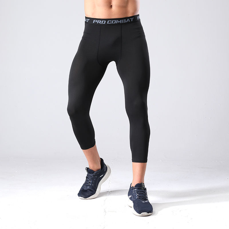 Picture of Tight Sports Fitness Pants Men's Swimming Trunks Anti-Exposure Boxer Anti-Embarrassment Men's and Women's High-Elastic Three-Point Leggings