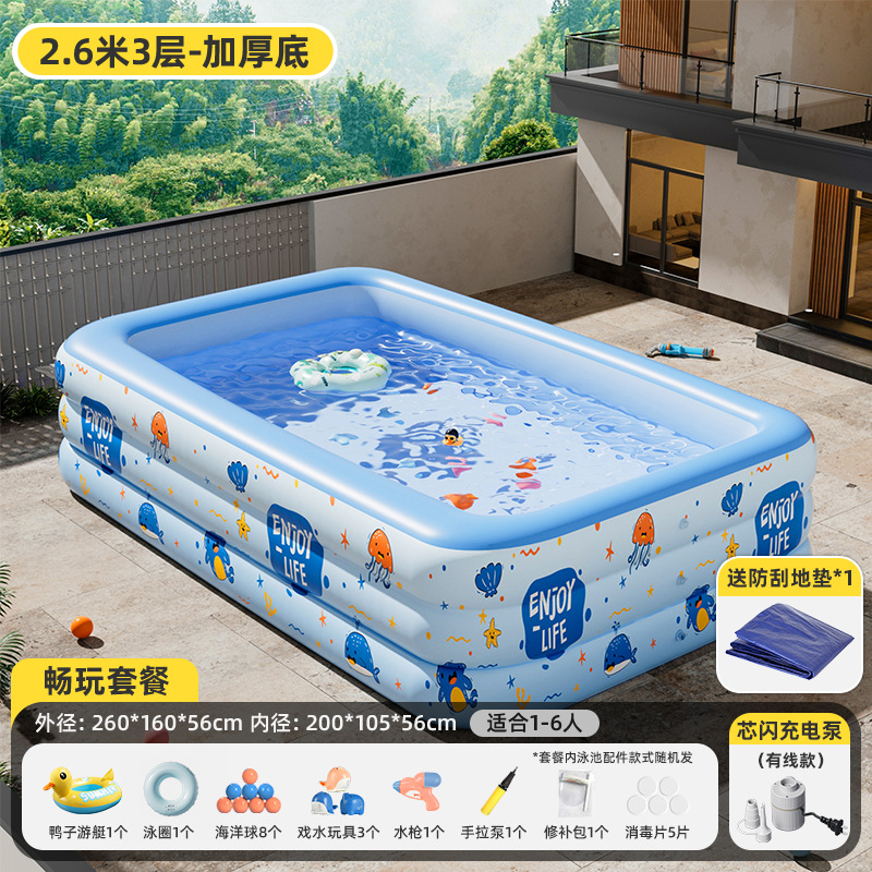 Picture of Swimming Pool Baby Children Inflatable Swimming Pool Adult Super Large Household Mobile Smart Flash Charging Swimming Pool Outdoor Wholesale