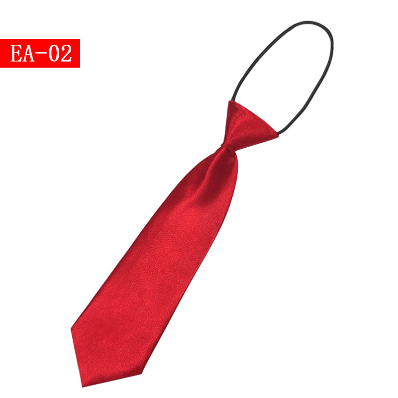 Picture of Children's solid color small tie boys and girls plain color short elastic belt baby children's children Primary School students Shengzhou manufacturers