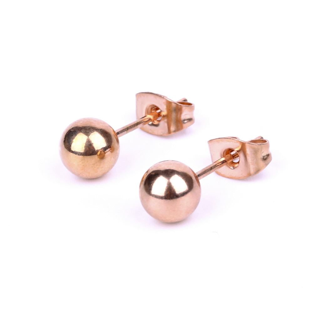 Picture of Factory direct stainless steel titanium steel ball steel ball fine needle earrings steel ball Beanbean earrings earrings round ball earrings
