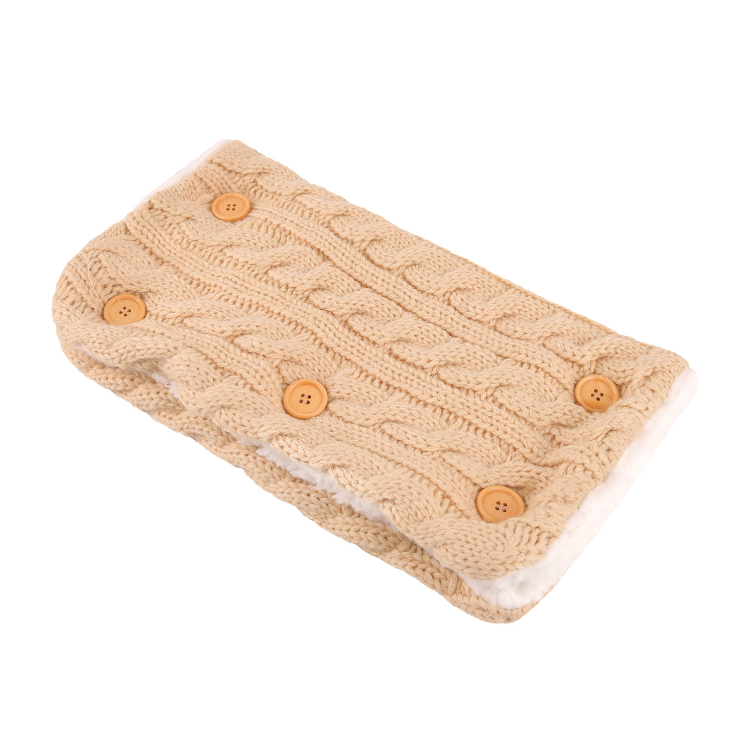 Picture of Wool Knitted Velvet Thickeneded Button Sleeping Bag, Warm and Anti-Jump Sleeping Bag, Baby Outdoor Stroller Sleeping Bag