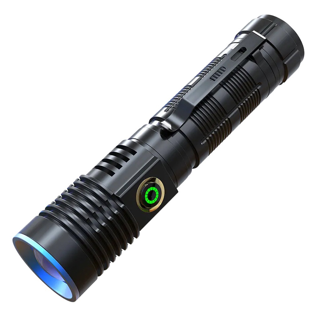 Cross-border hot sale LED multi-function white laser flashlight USB charging five-color light source portable pen holder tail magnetic suction