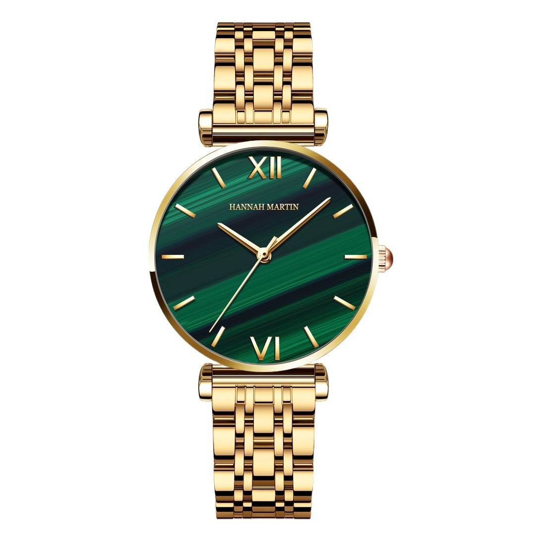 Hannah Martin/Hannah Martin Japanese movement stars malachite small green watch women's waterproof watch