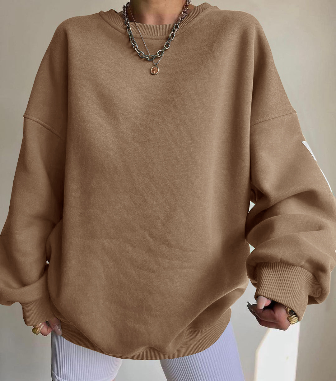 Picture of 2022 Amazon Cross-border European and American Women's Casual Fashion Printed Thickened All-match Top Long Sleeve Sweater