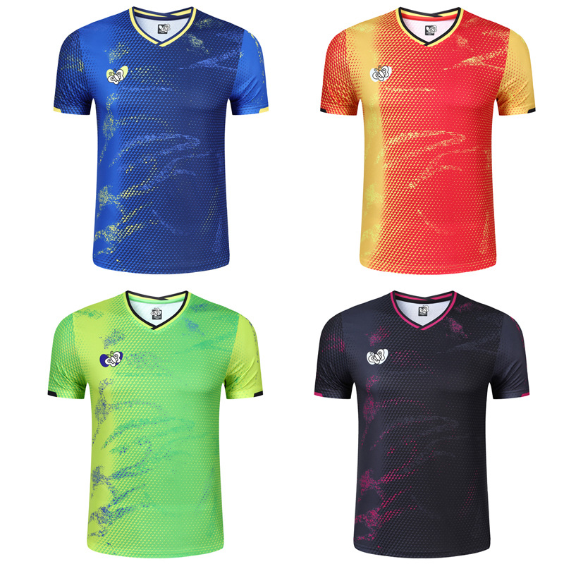 New Table Tennis Clothing Tops for Men and Women, Quick-Drying Sportswear, Kidsren's Student Table Tennis Training Clothing Group Purchase 21095