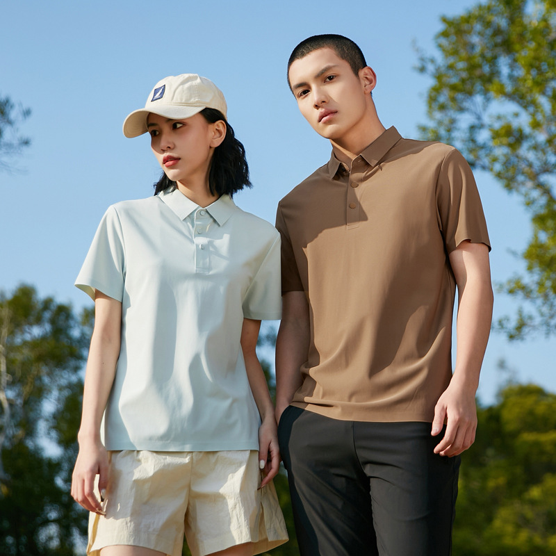 Summer ice silk seamless men's polo shirt overalls thin business men's casual elastic breathable short sleeve men wholesale