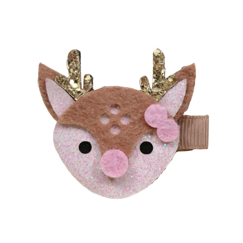 Picture of Christmas girls' jewelry headdress all-inclusive cloth flower antler hairpin cute Internet celebrity Christmas elk side clip