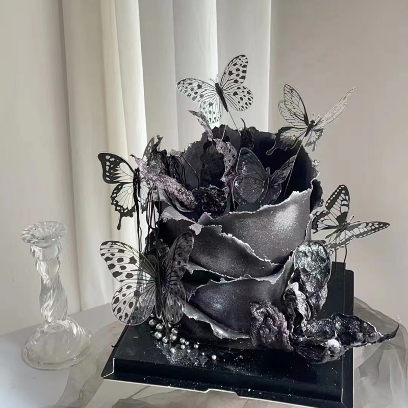 Picture of Butterfly Birthday Cake Insert Beautiful Mother's Day Cake Decoration Cake Insert Butterfly Cake Decoration