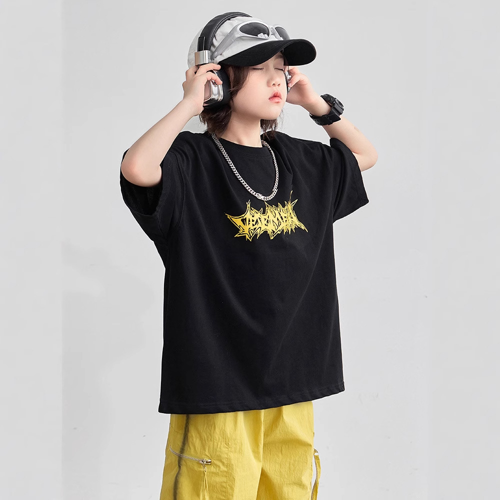 Picture of Boys' Short-sleeved T-shirt Summer 2025 New Arrival Zhongda Children's Summer Half-sleeved Cotton T-shirt Boys' Top Stylisics T-trendy