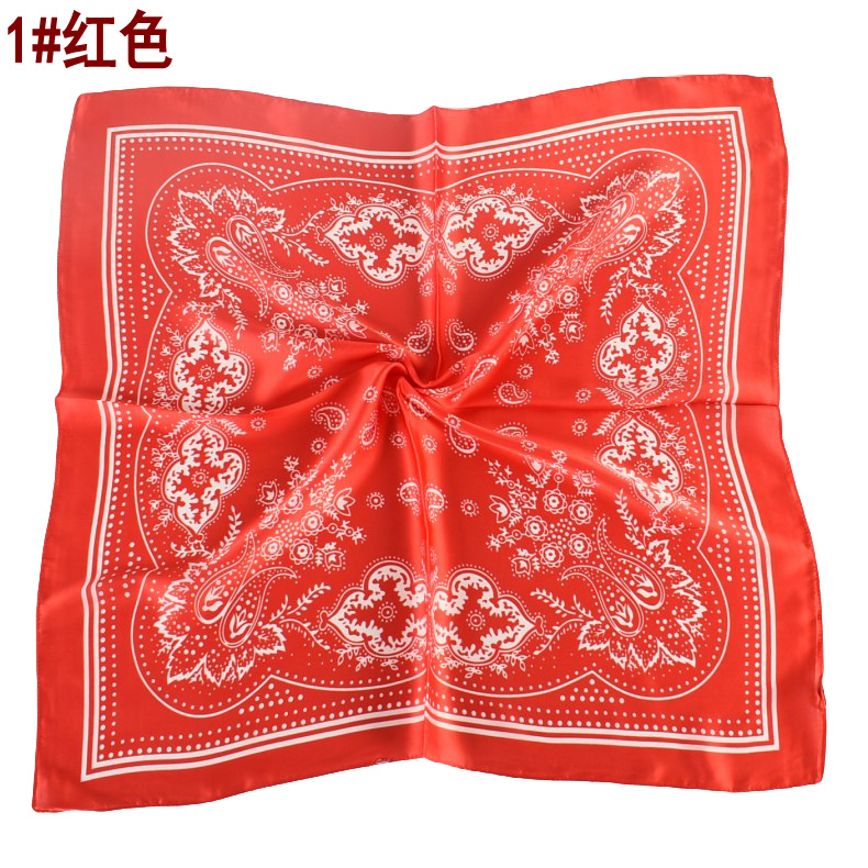 Picture of Europe and the United States hot sale vintage paisley small cashew flower 70*70 satin square scarf ladies small scarf wholesale