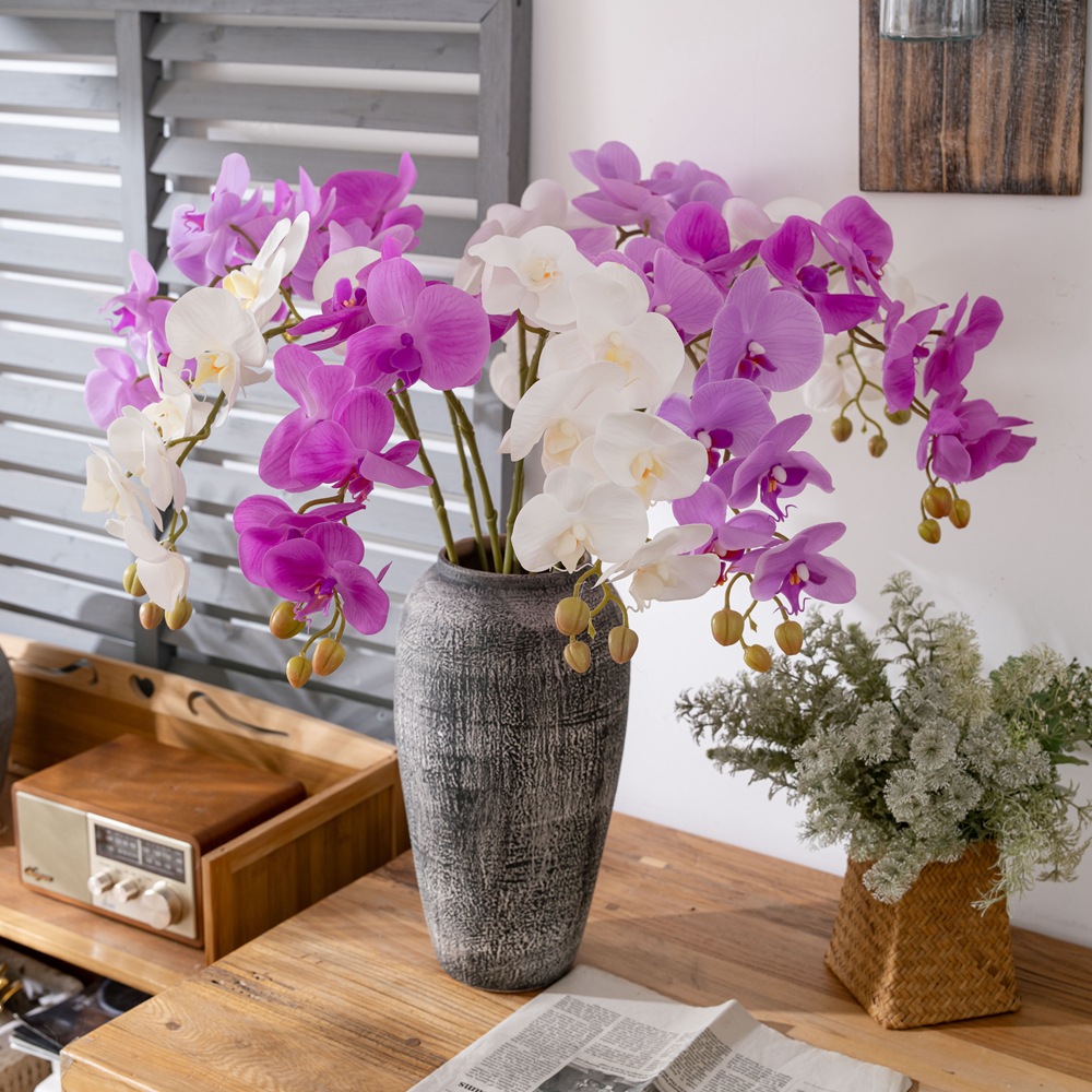 Phalaenopsis Artificial Flower Plant Bonsai Wedding Decoration Ins Style Artificial Plant Wall Home Rose Mw18904
