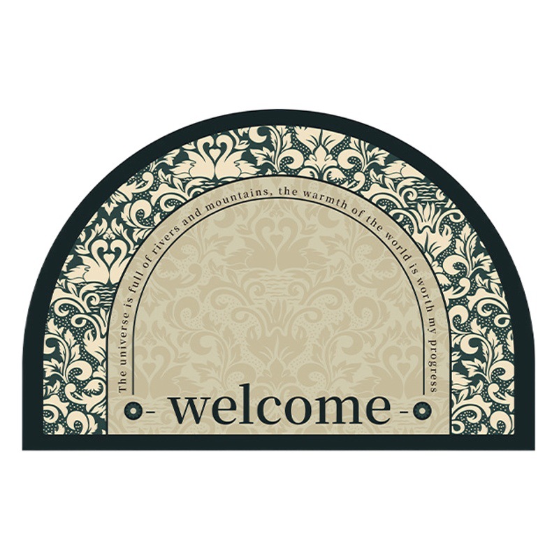New Retro Light Luxury Home Floor Mat Half Circle American Bathroom Absorbent Floor Mat Toilet Door Wear-resistant Foot Mat Spot