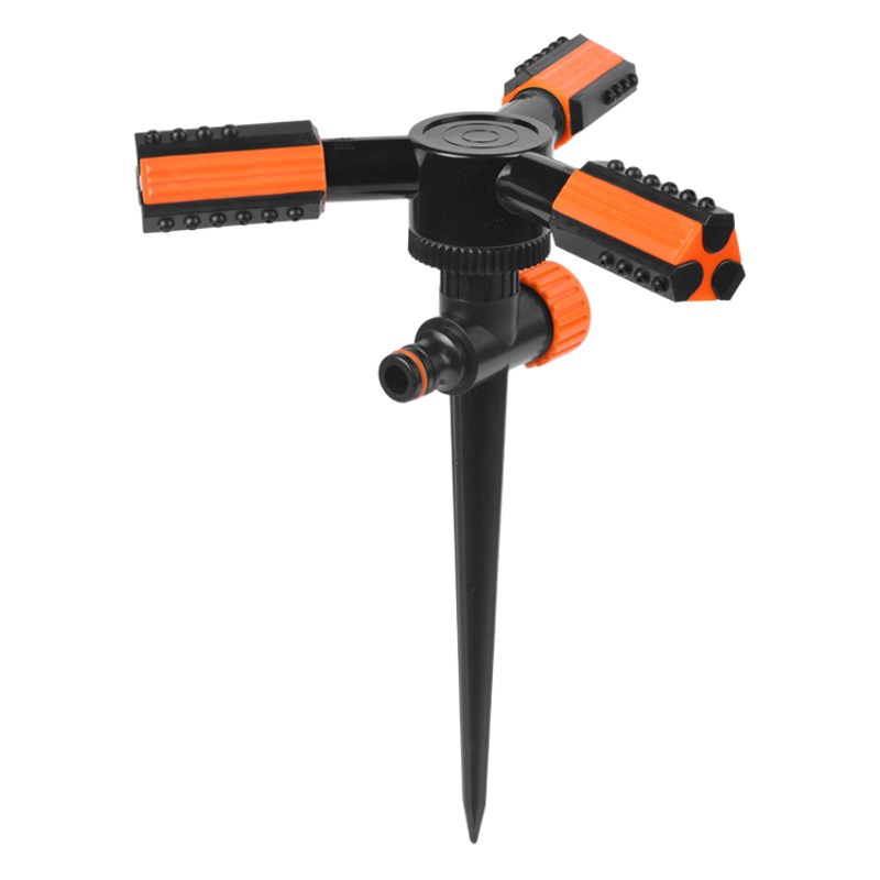 Plastic trigeminal sprinkler 360 degree automatic rotating ground sprinkler garden lawn irrigation ground sprinkler