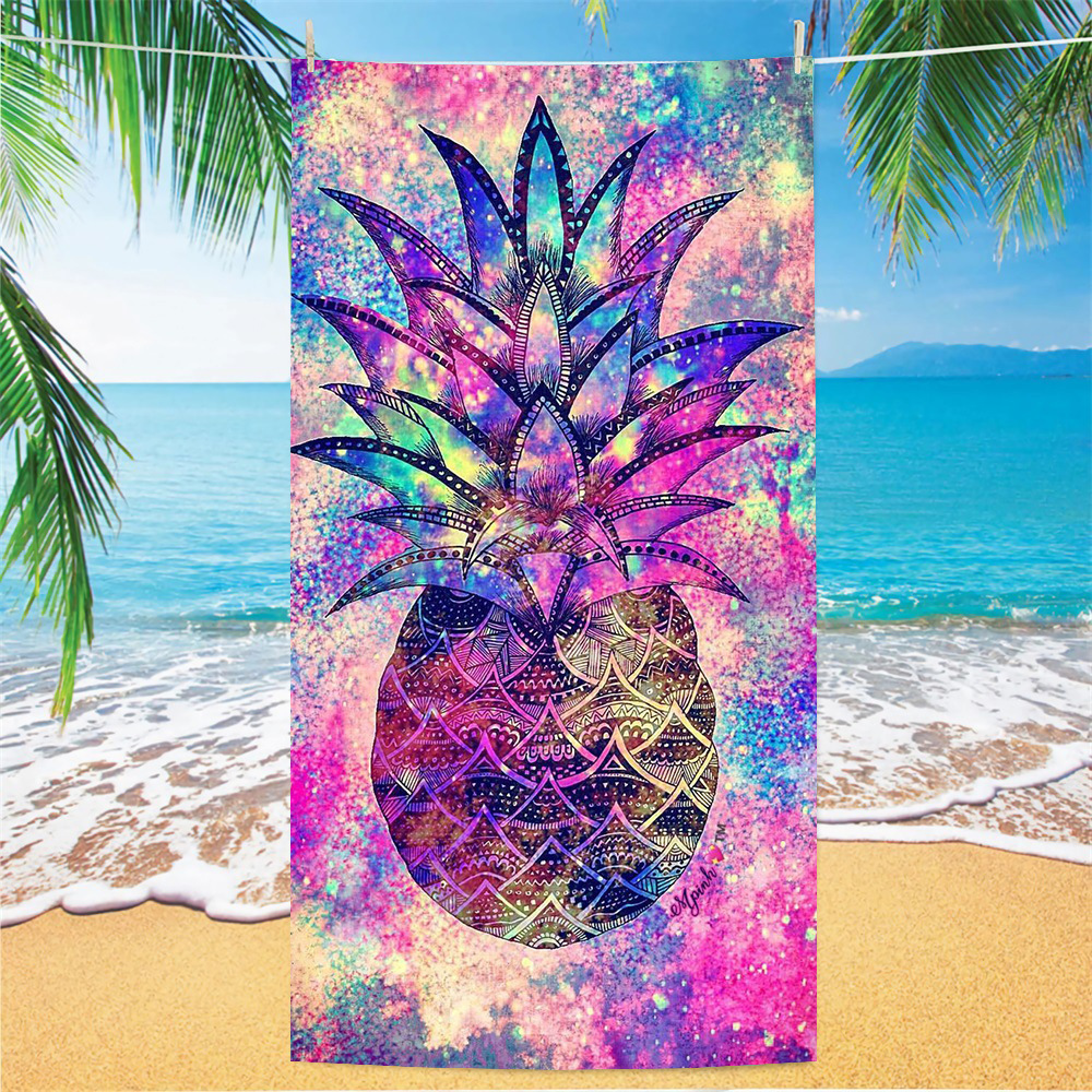 Picture of Cross-border microfiber double-sided velvet beach towel custom LOGO digital printing large bath towel rectangular thick towel