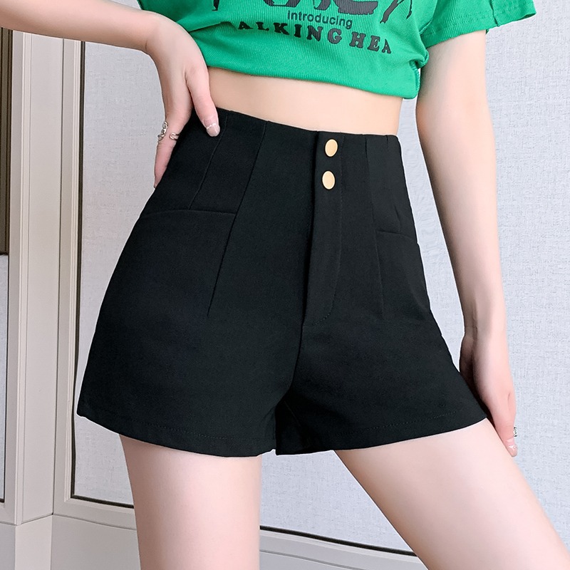 Waist Exterior Wear A- shaped Tight Shorts Women's Summer Loose Casual Black Ins Hot Pants Trendy Base Thin Middle Eastern