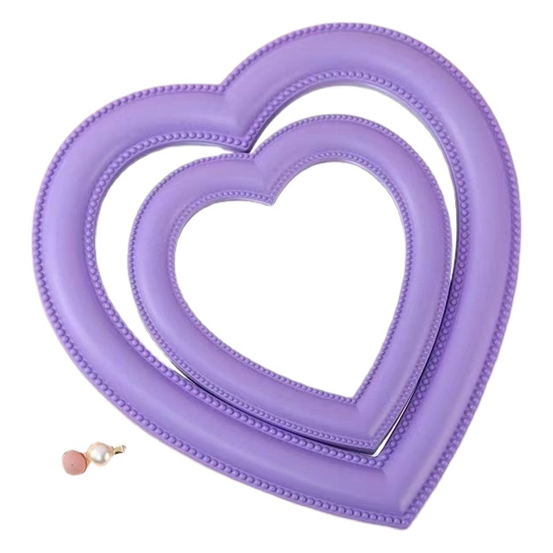 Love Mirror Desktop Desktop Makeup Mirror Dual-Purpose Wall-Mounted Dressing Mirror Cute Heart-Shaped Posing Props Wholesale