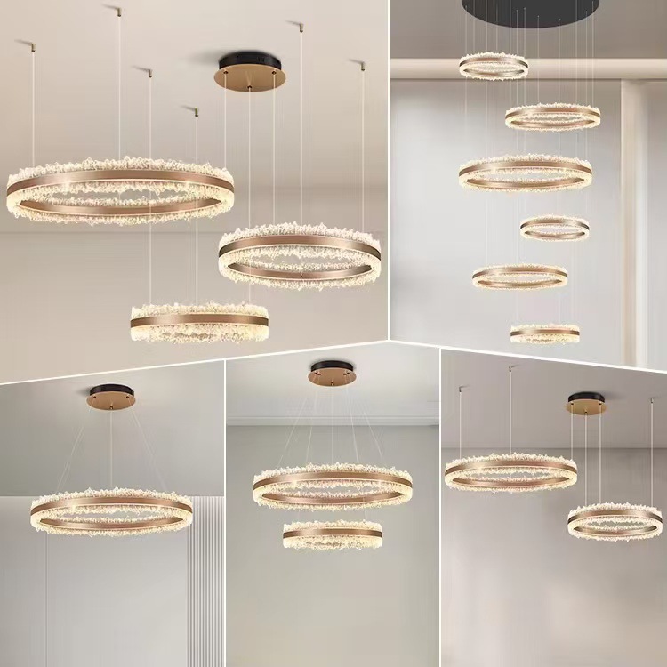 New Pasha high-end crystal acrylic lamp dining lamp light luxury living room headlight dining room chandelier led chandelier
