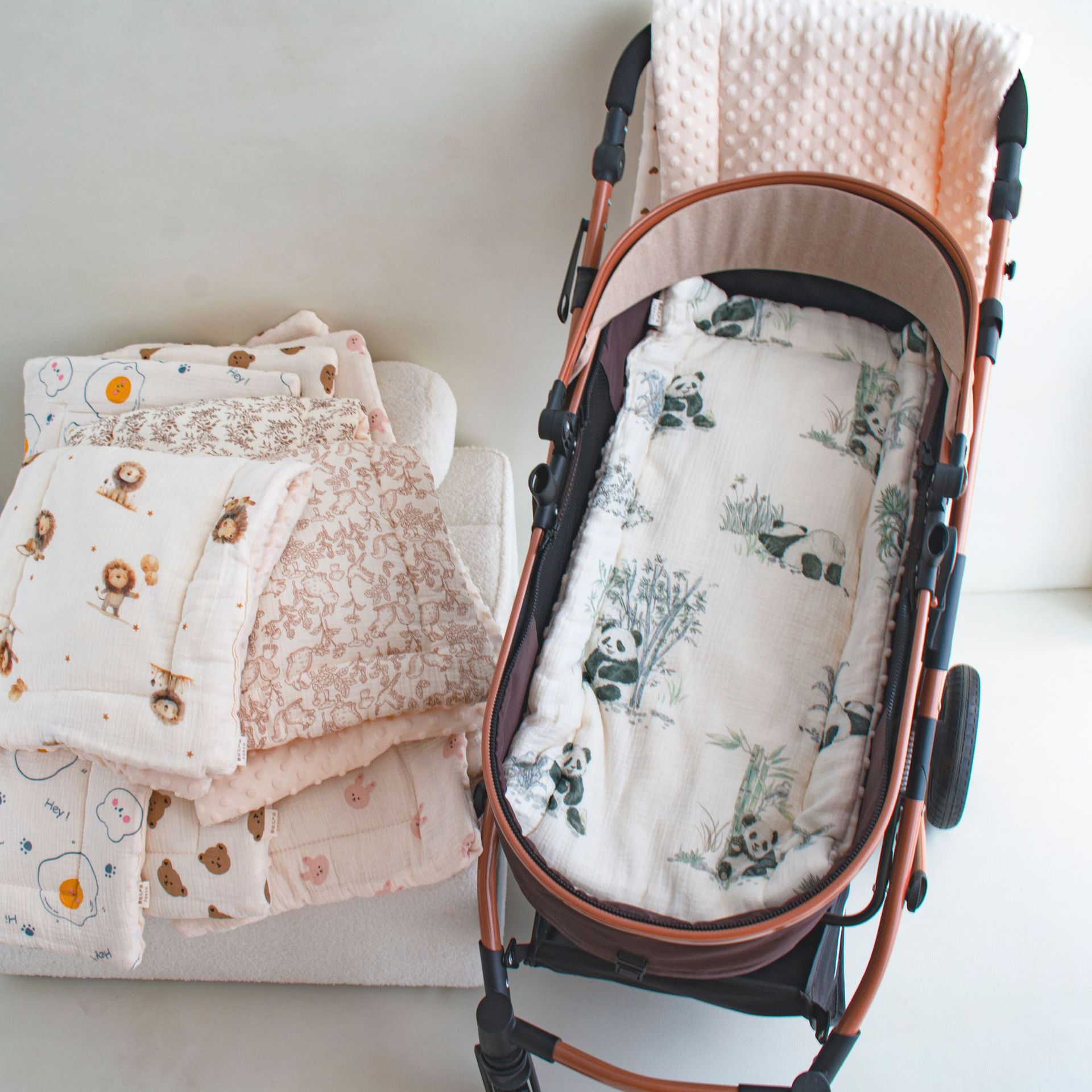 Picture of Autumn and Winter Crib Pea Velvet Comfortable Gauze Mattress Baby Mattress Children's Cotton Cushion Bed