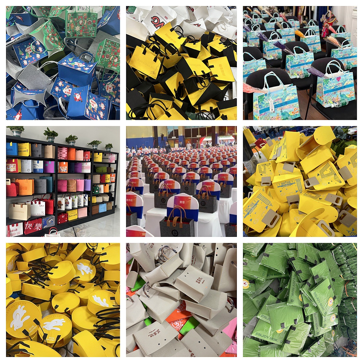 Picture of In-Stock Wholesale Mid-Autumn Felt Bags with Traditional Chinese Style, Various Styles Available, Thickened Large-Capacity Felt Tote Bags