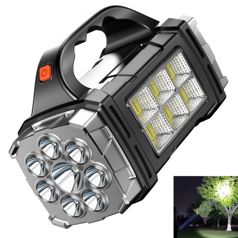Strong Light Multifunctional Searchlight Satchel Outdoor Lighting Cob Solar Led Strong Light Flashlight Satchel Light
