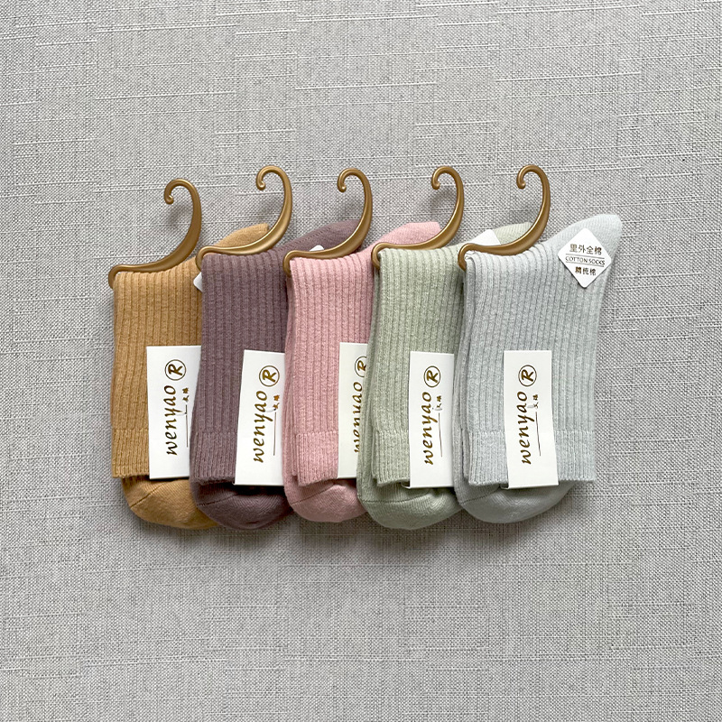 Picture of Double-Needle Socks Pure Cotton Men's Socks Mid-Calf Socks Men's Spring and Autumn Deodorant Sweat-Absorbent Warm Men's Cotton Socks Zhuji Pure Cotton Wholesale