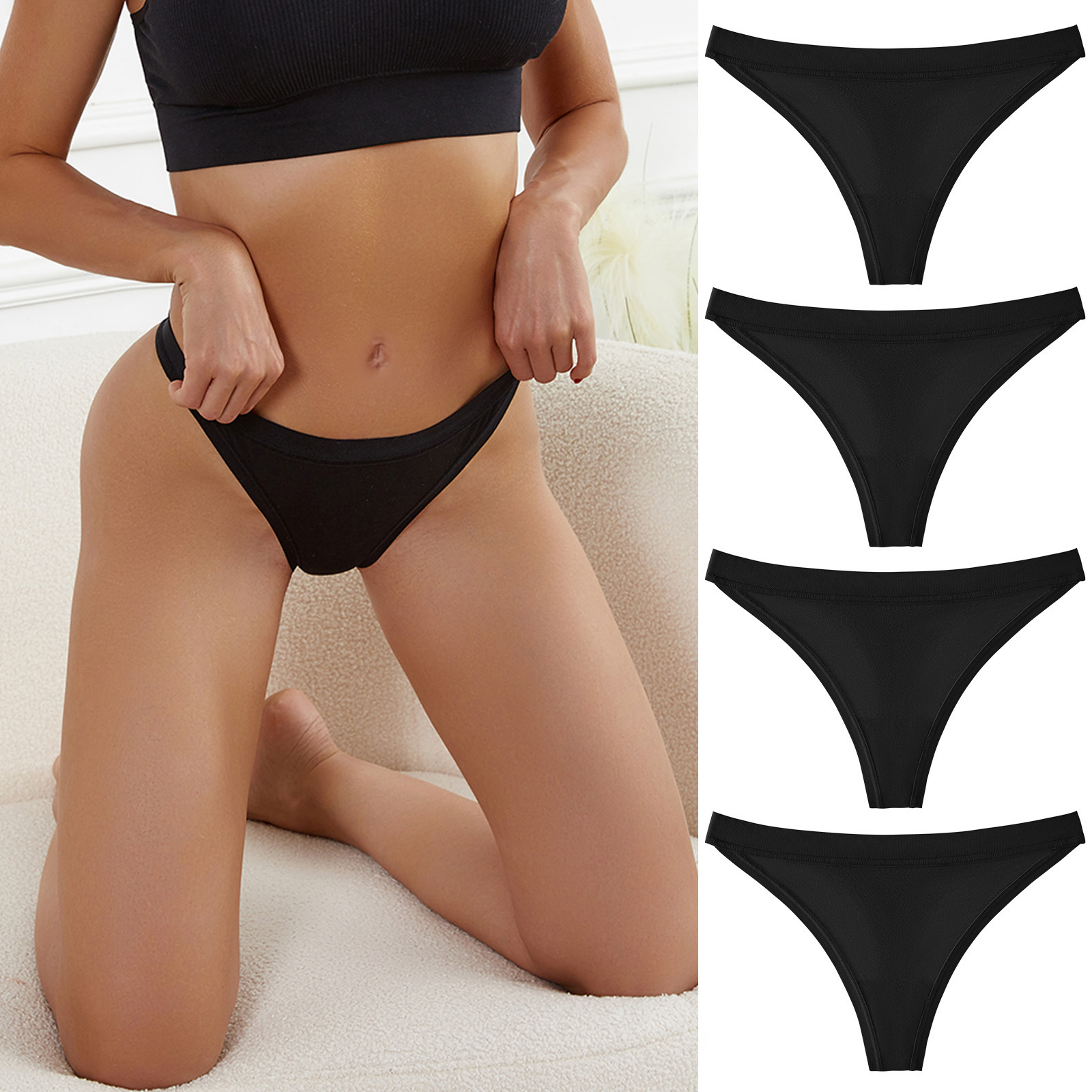 4 Foreign trade cross-border Middle East Africa women's large size thong beautiful hip ladies briefs manufacturers T-pants women