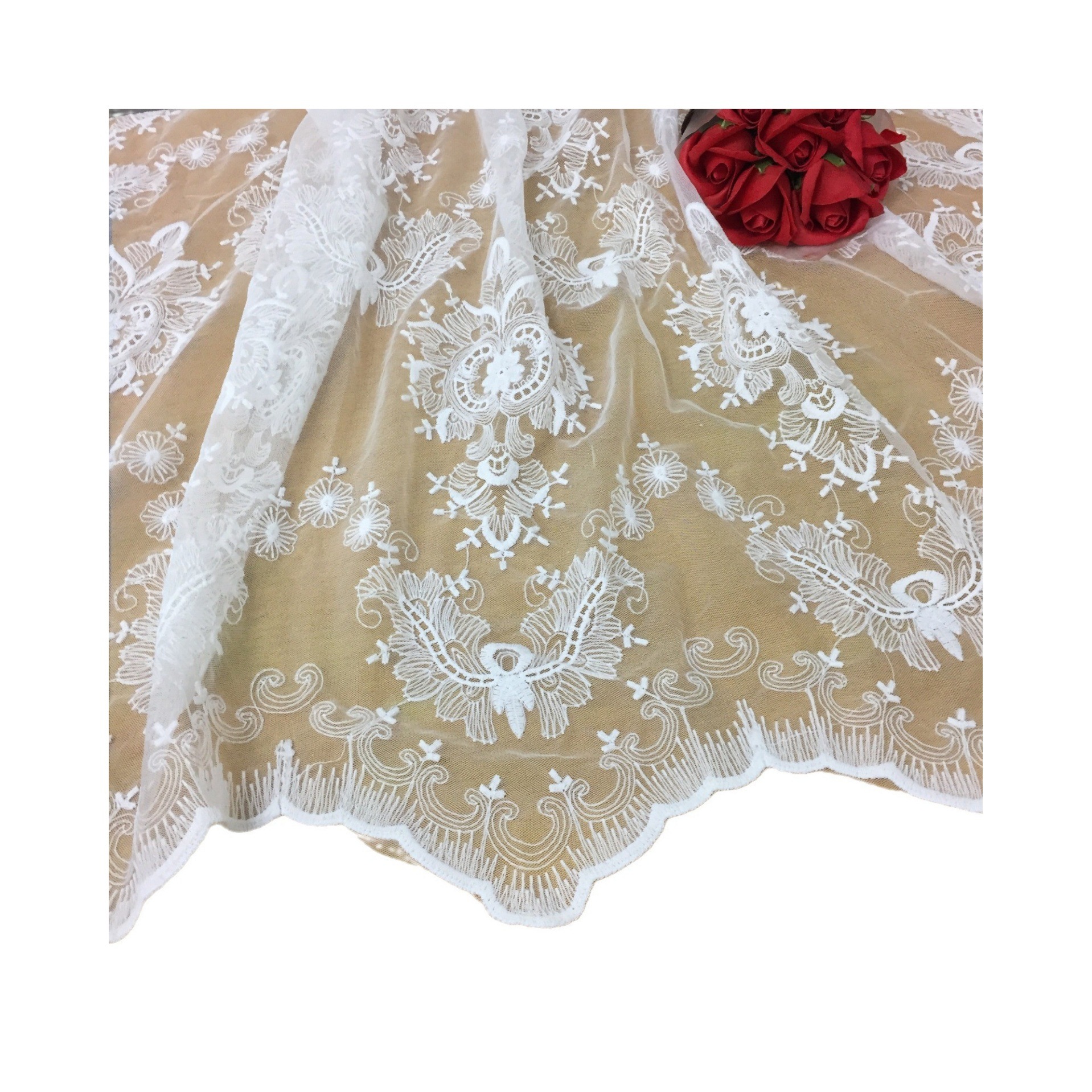 Picture of Water soluble milk silk fabric mesh embroidery stereoscopic 3D fashion clothing accessories handmade DIY lace cloth