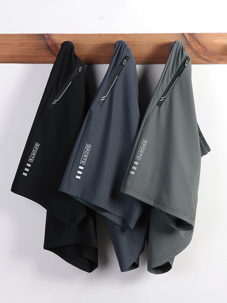 Summer Ice Silk Shorts Men's Thin Loose Casual T-stretch Sports Pants Plus Large Size Quick-drying Pants Five-length Pants