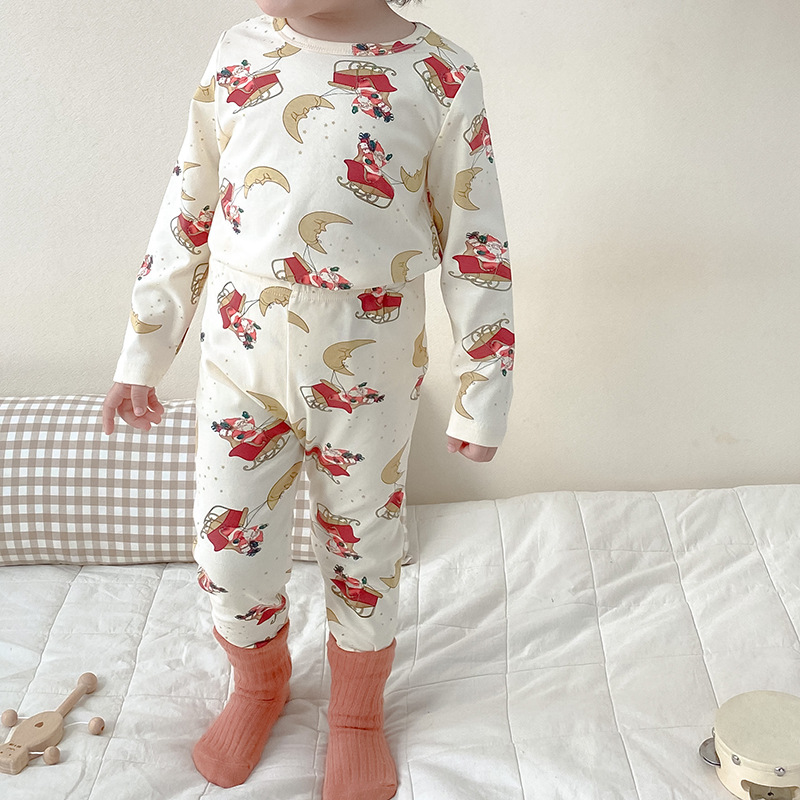Picture of Children's Pajamas suit Baby's Christmas Home Clothes Class A Boys' Pajamas Girls' Long Sleeve Trousers
