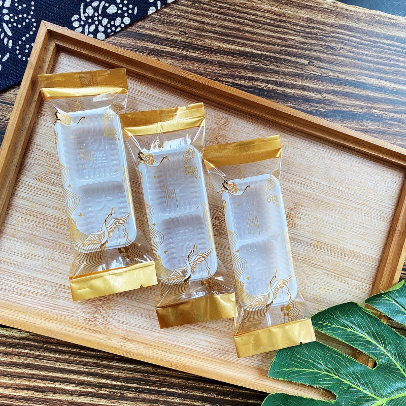 Crane lollipop boat-type glutinous rice cake packaging bag baking small bag biscuit pastry machine sealing bag 100 pieces